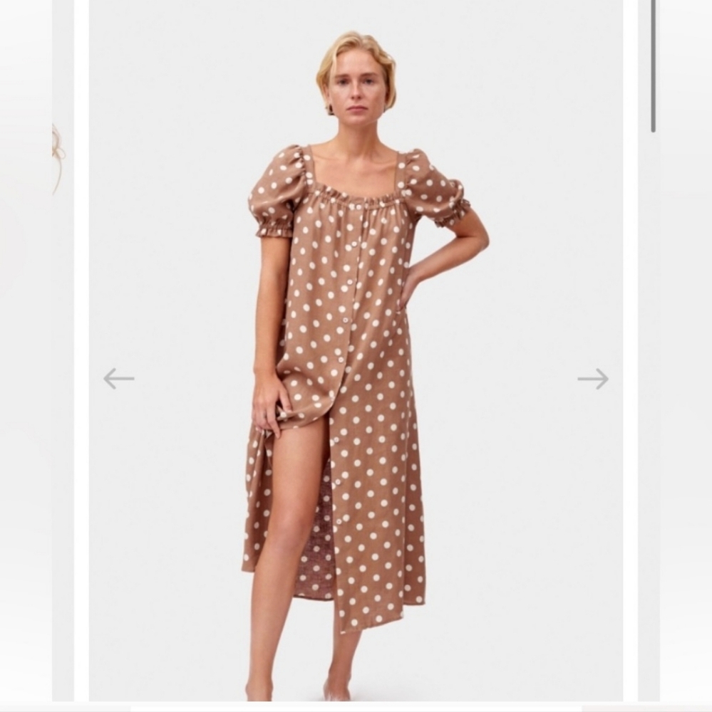 Sleeper Brown Polka Dot Dress